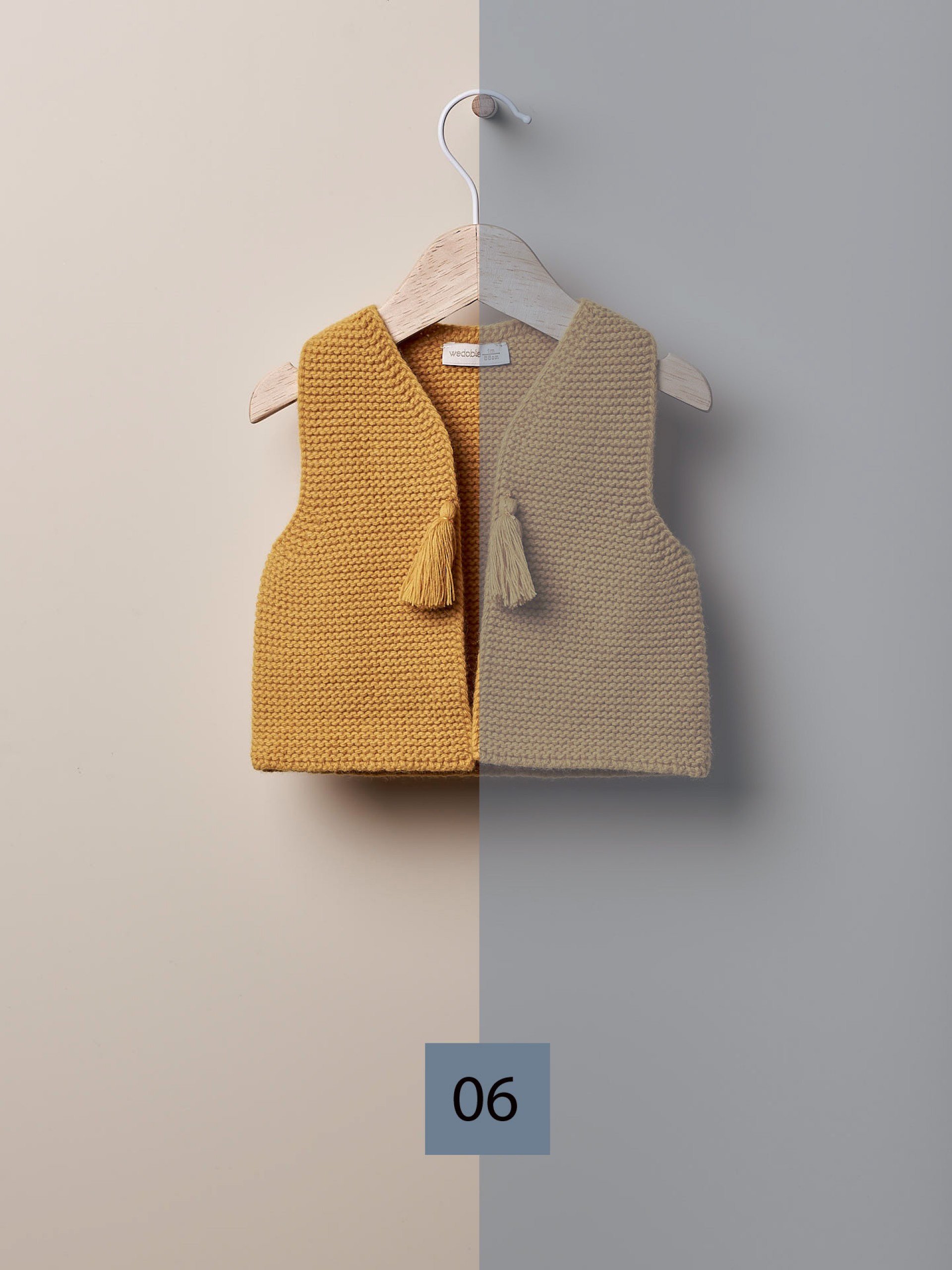 Colete tricotado de lã