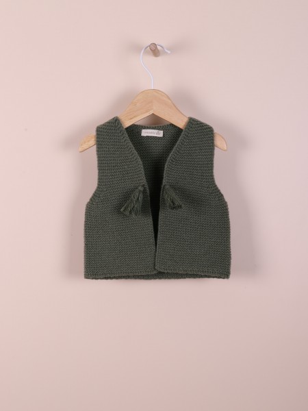 Knitted wool baby vest