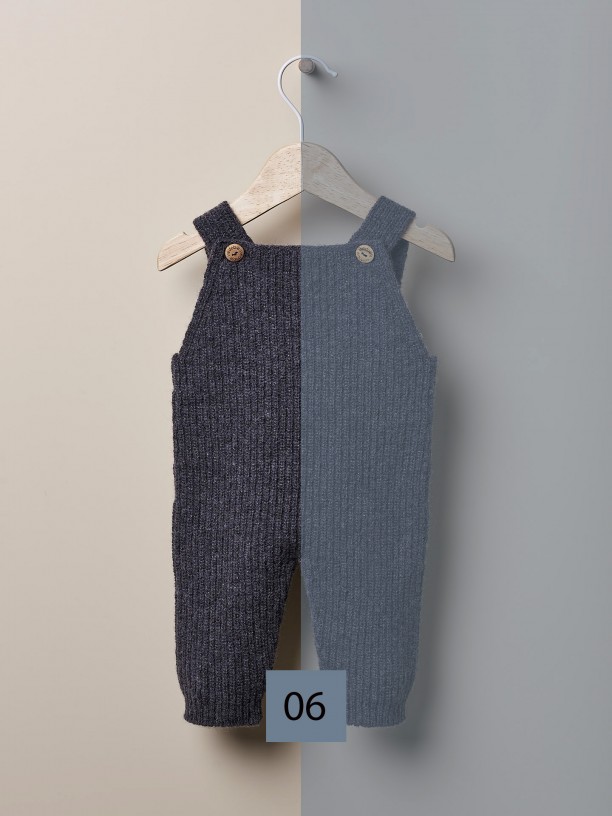 Knitted wool dungarees