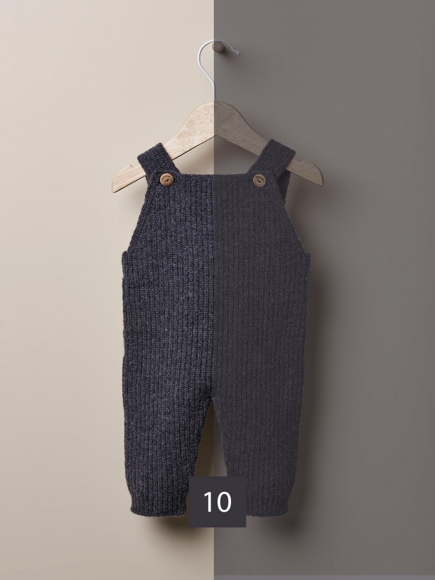 Knitted wool dungarees