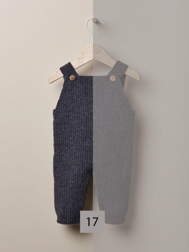 Knitted wool dungarees