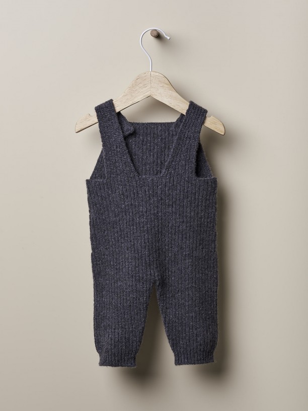 Knitted wool dungarees