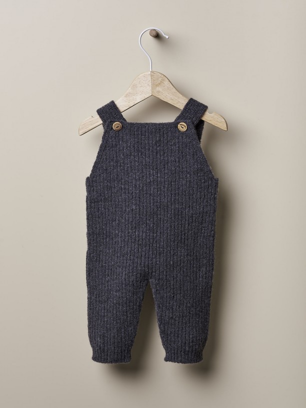 Knitted wool dungarees