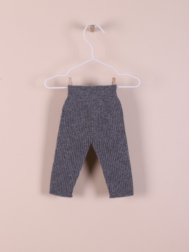 Knitted wool trousers