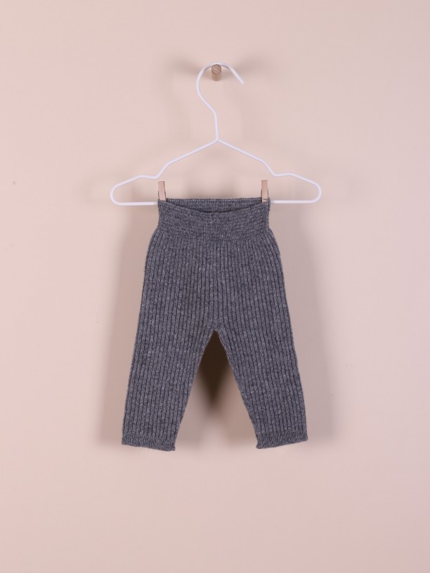 Knitted wool trousers