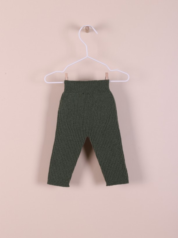 Knitted wool trousers