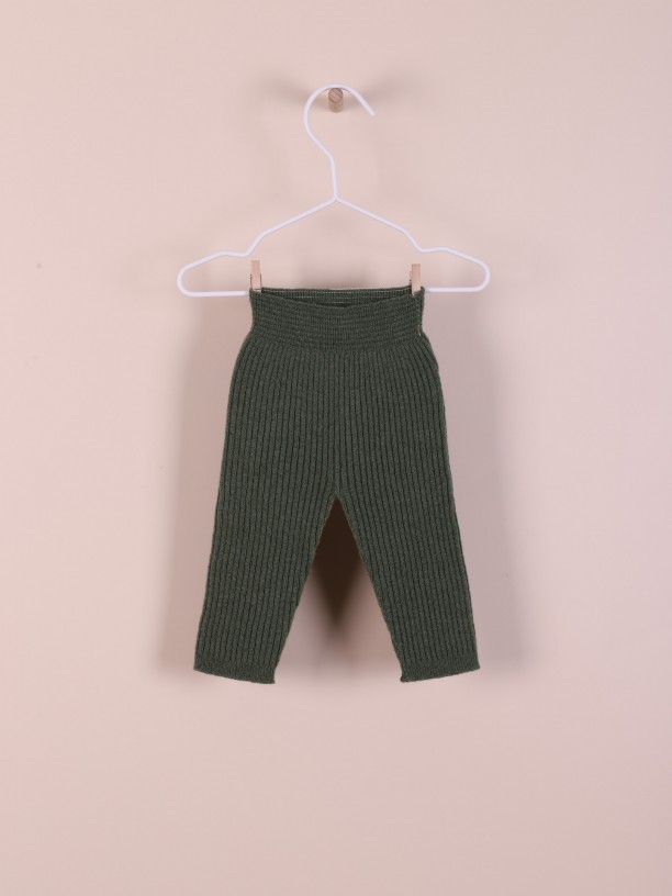 Knitted wool trousers