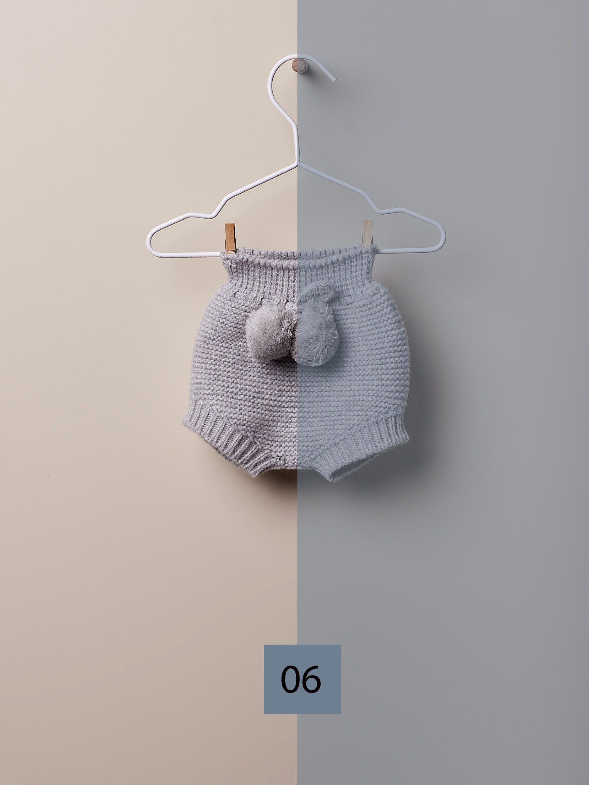 Tapa fralda tricotado lã