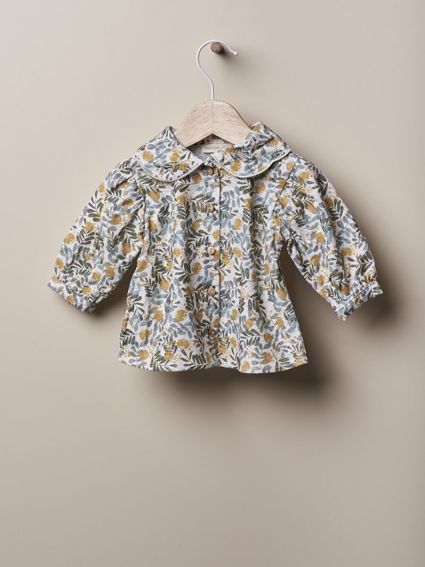 Floral cotton blouse