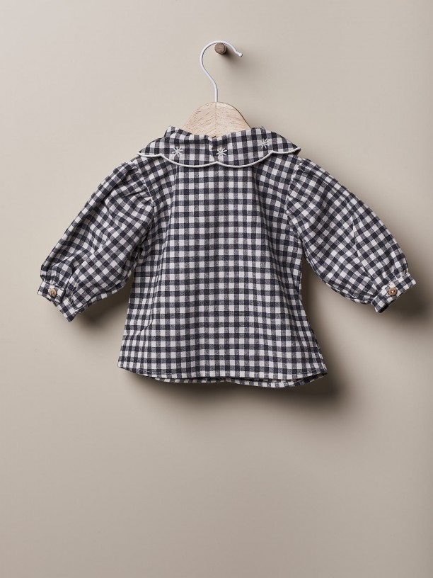 Vichy plaid blouse