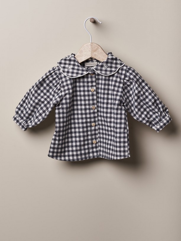 Vichy plaid blouse