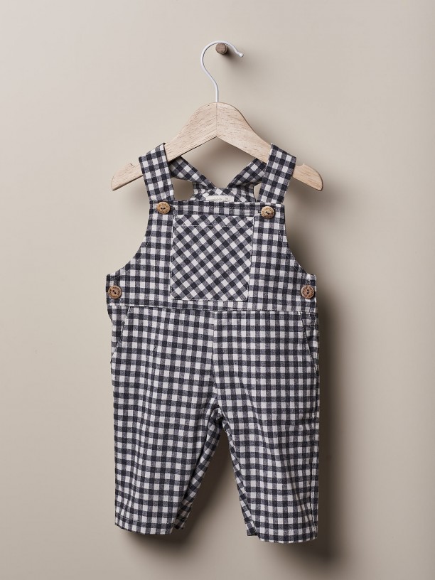 Vichy plaid dungarees