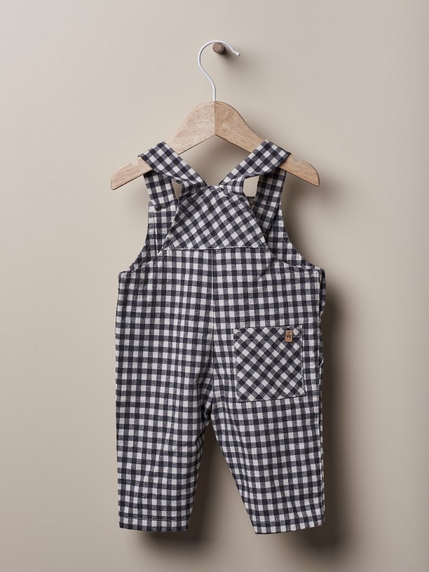 Vichy plaid dungarees