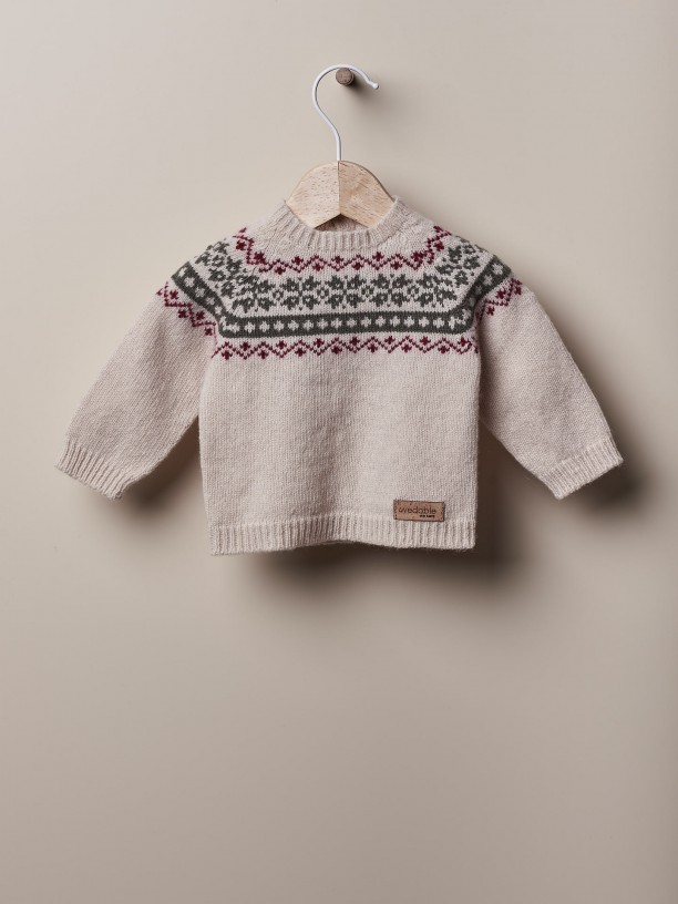 Knitted jacquard sweater