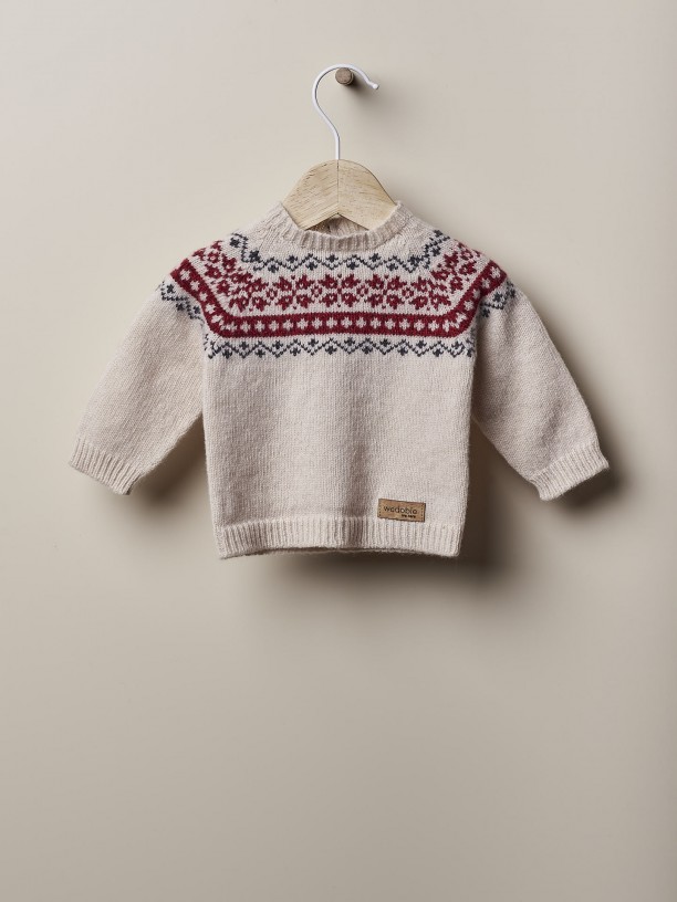 Knitted jacquard sweater