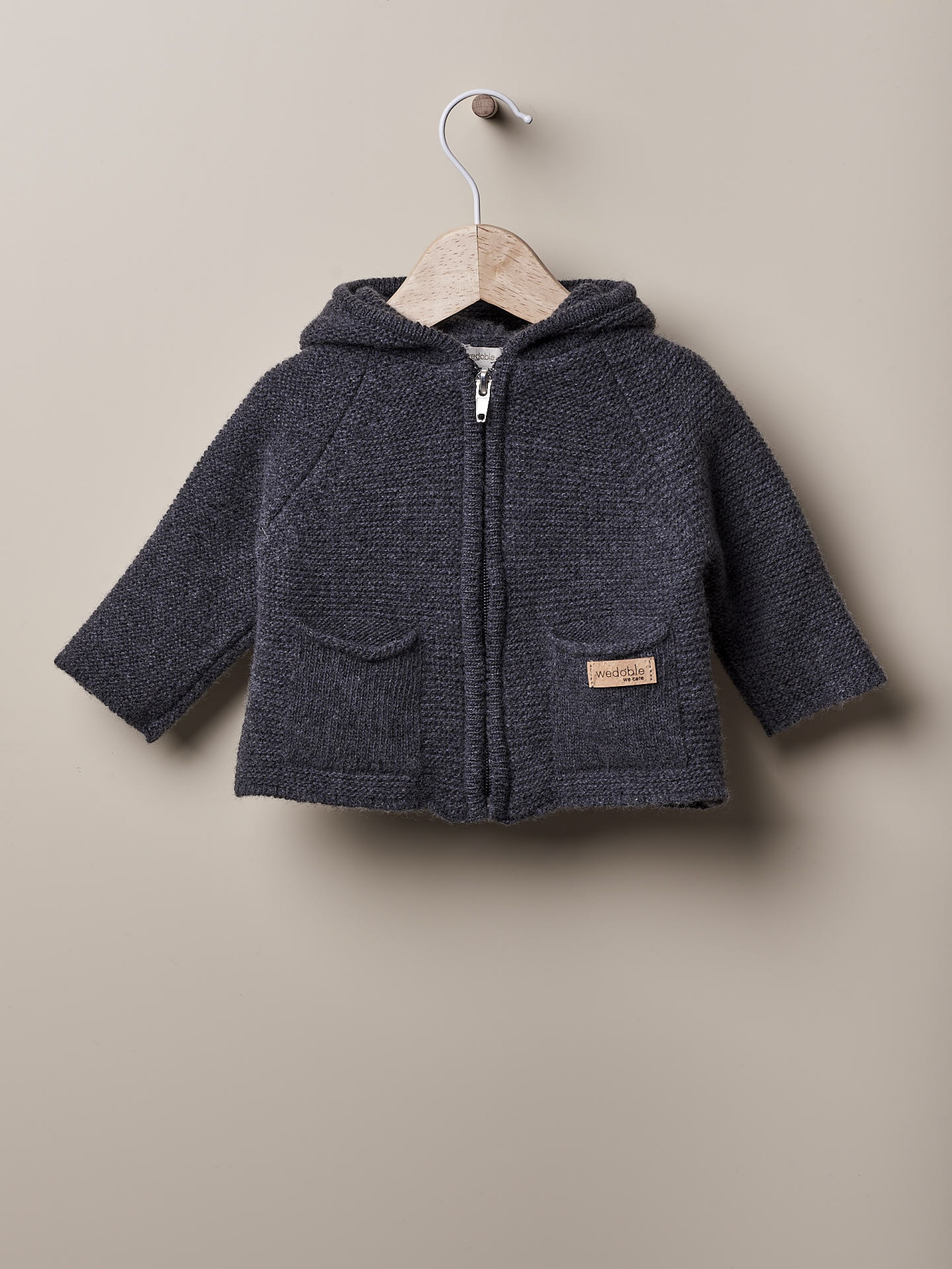 Casaco com capuz de lã