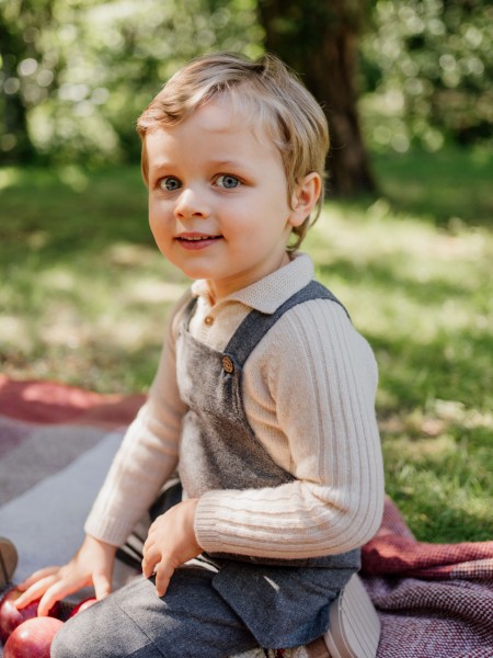 Knitted polo sweater