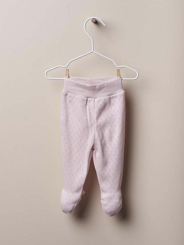 Cotton trousers with feet