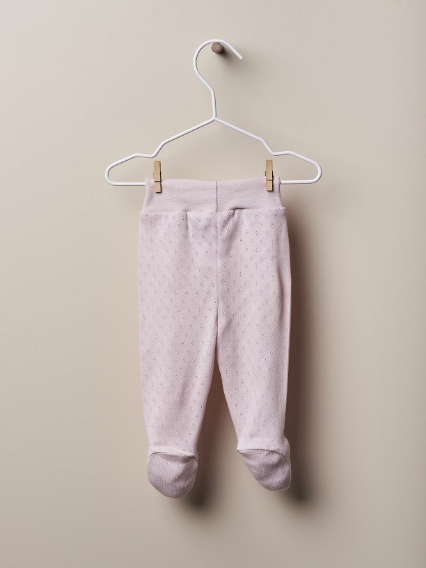 Cotton trousers with feet