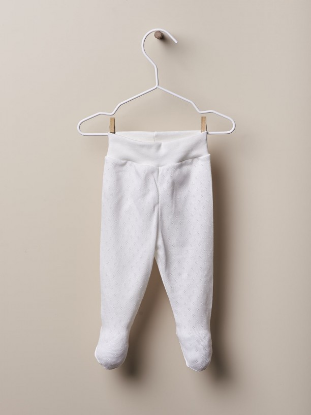 Cotton trousers with feet