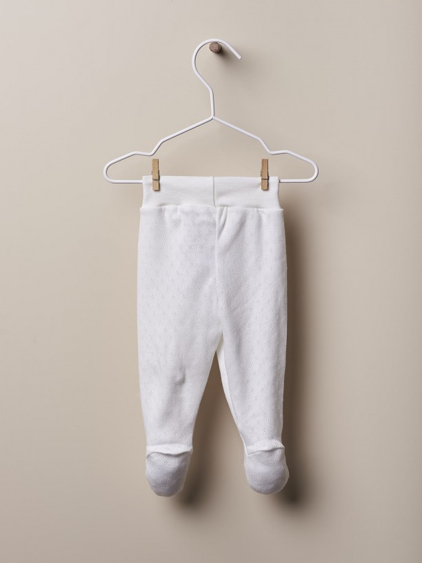 Cotton trousers with feet