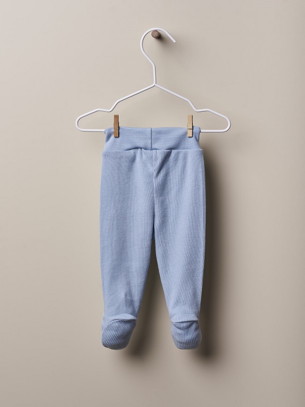 Cotton trousers with feet