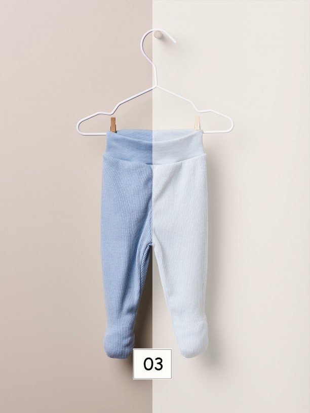 Cotton trousers with feet