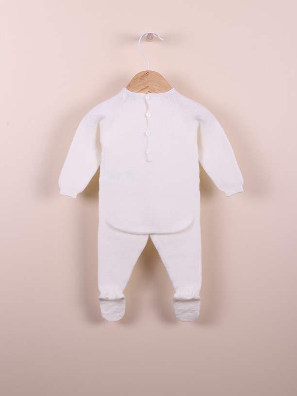 Knitted wool babygrow