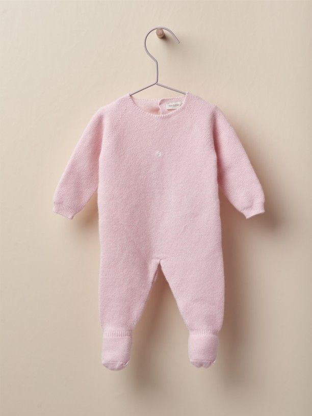 Knitted cashmere babygrow