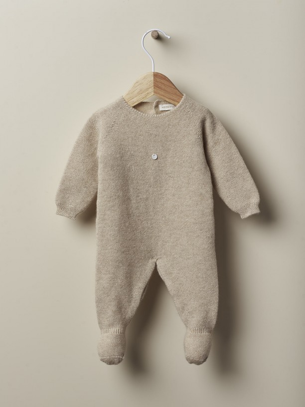 Knitted cashmere babygrow