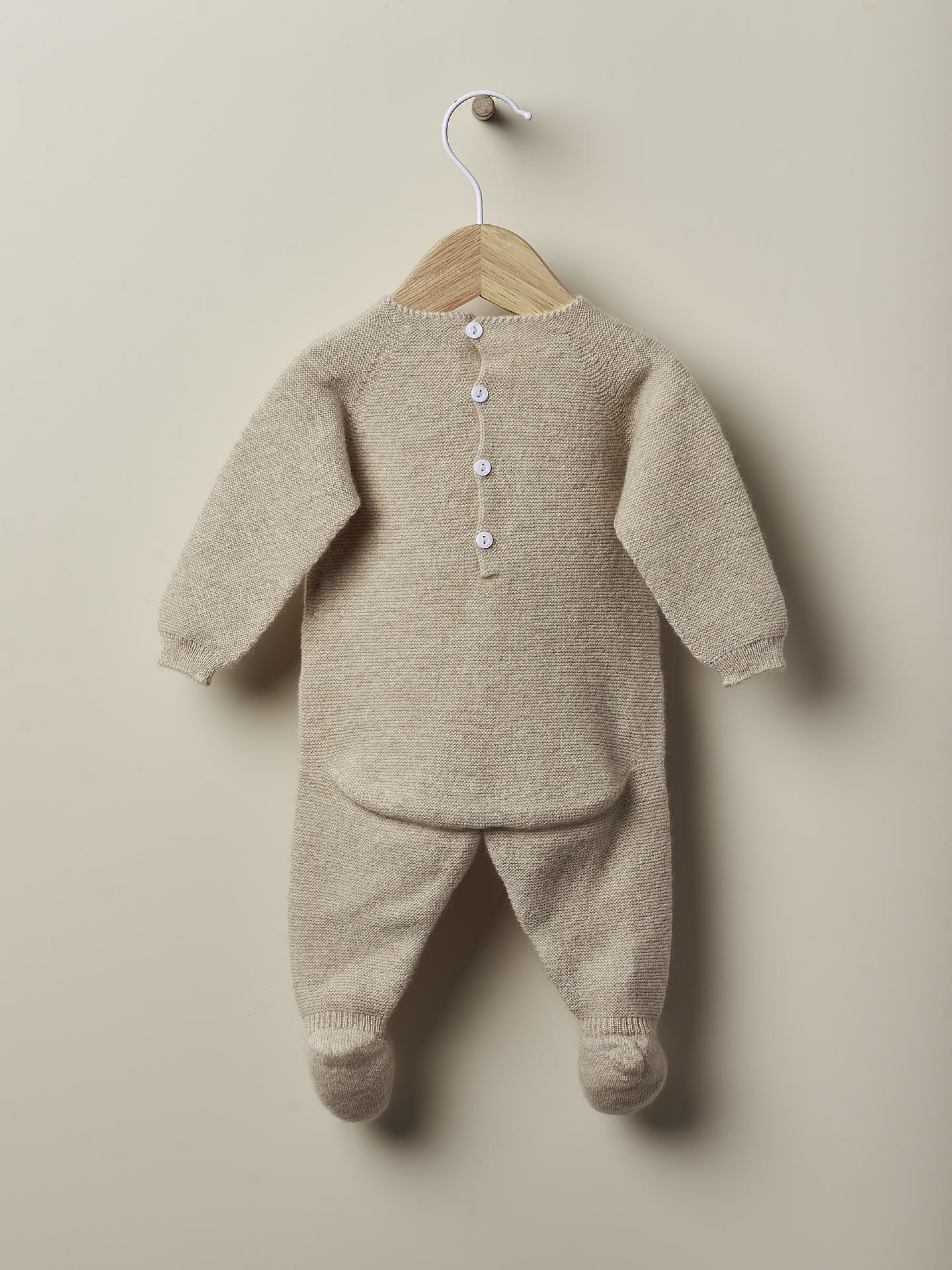 Knitted cashmere babygrow