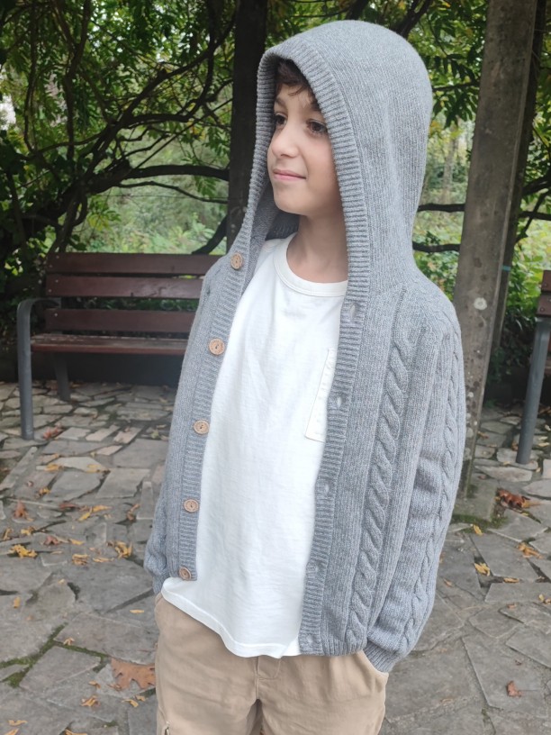 Hooded cardigan