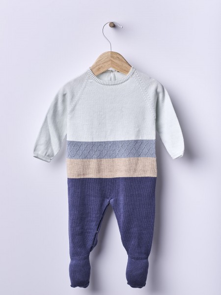 Knitted cotton babygrow
