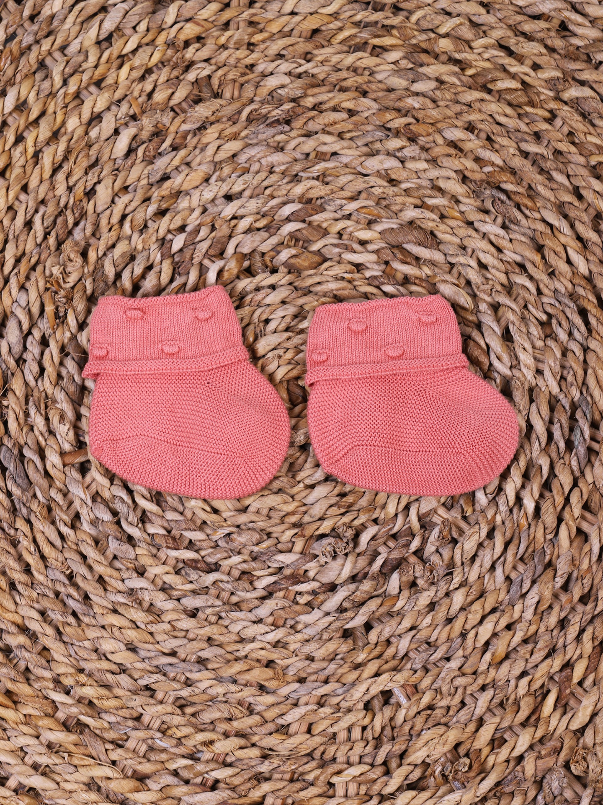 Knitted cotton booties