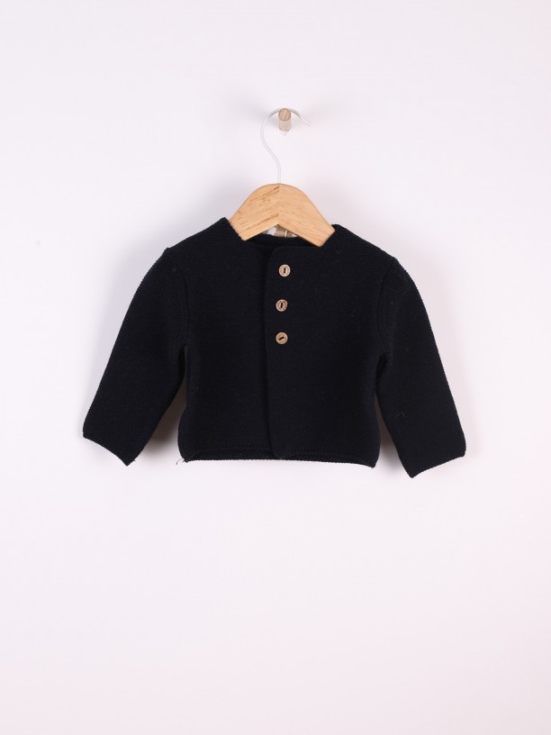 Knitted wool cardigan
