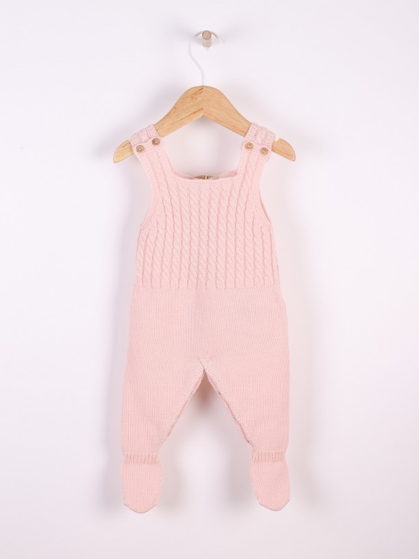 Knitted wool dungarees
