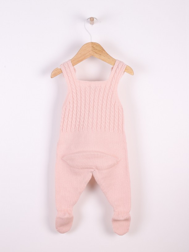 Knitted wool dungarees
