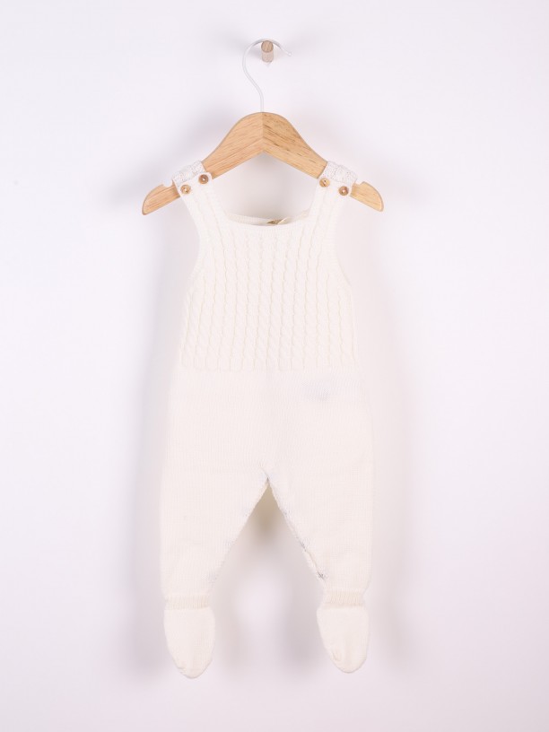 Knitted wool dungarees