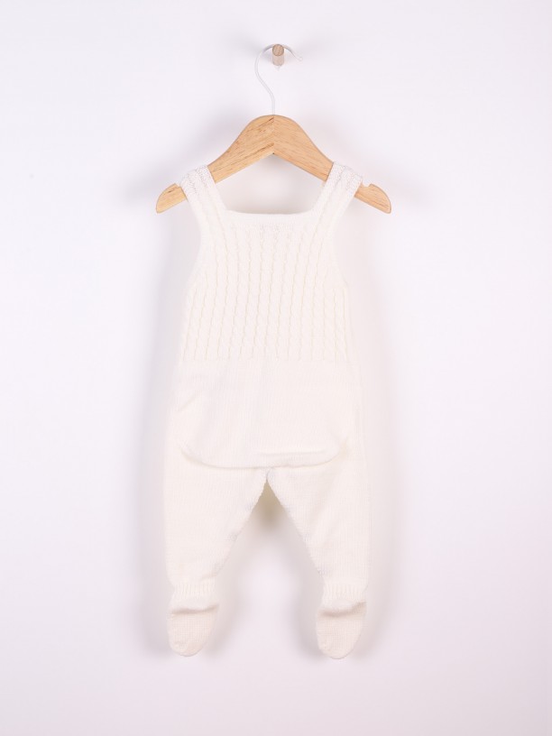 Knitted wool dungarees
