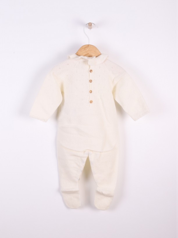 Knitted wool babygrow Knitted wool babygrow