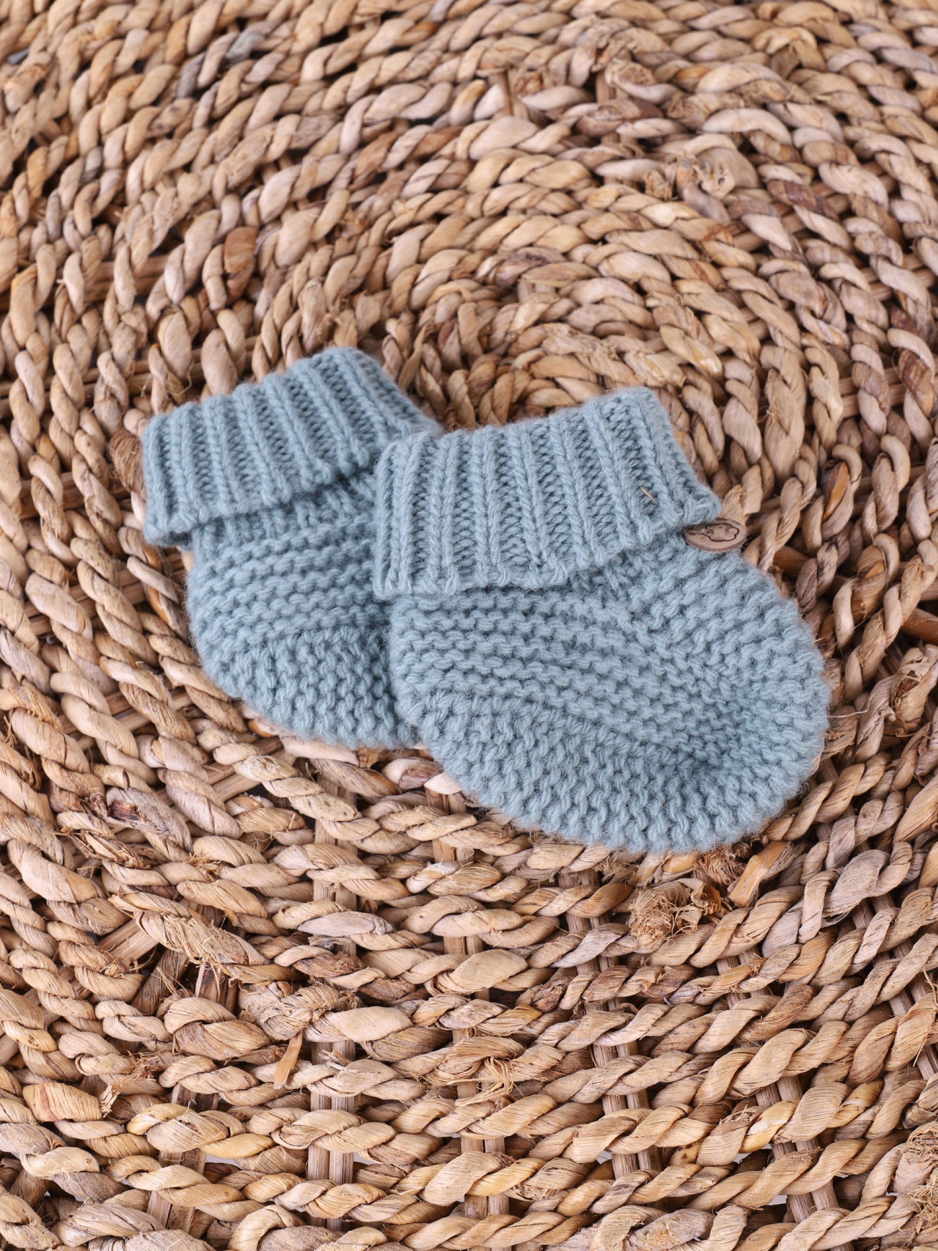 Knitted wool booties