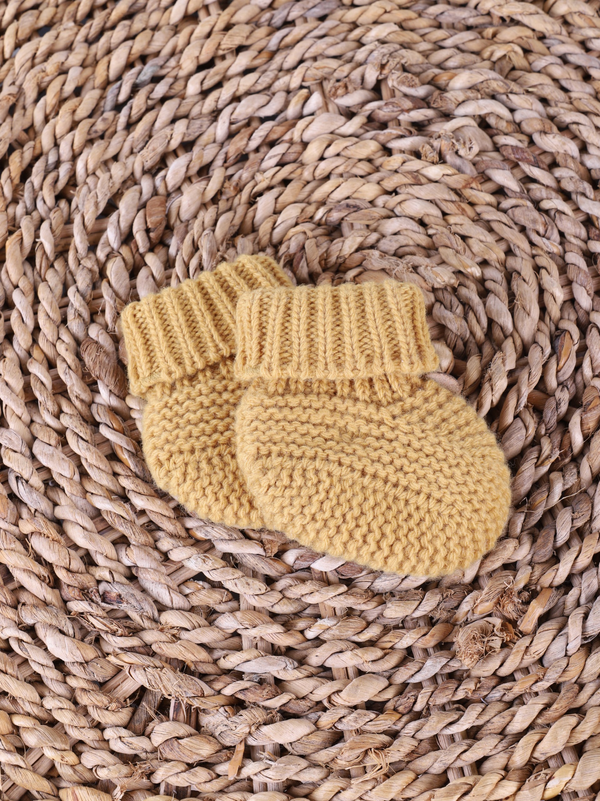 Knitted wool booties