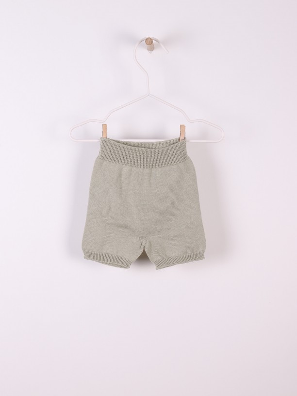 Cotton knitted shorts