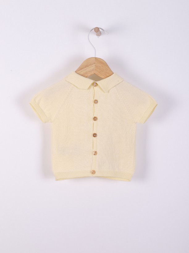 Camisola polo tricotada Camisola polo tricotada
