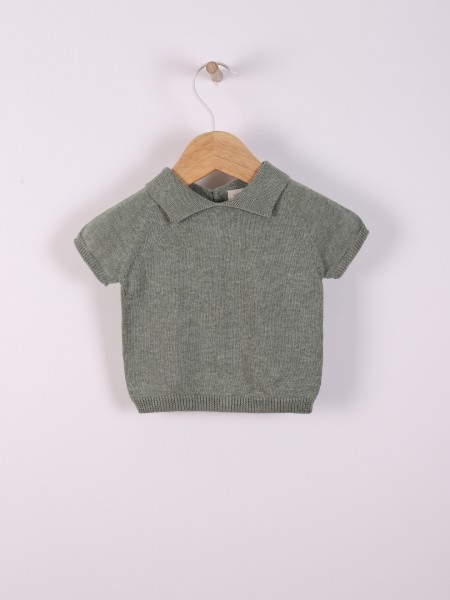Camisola polo tricotada