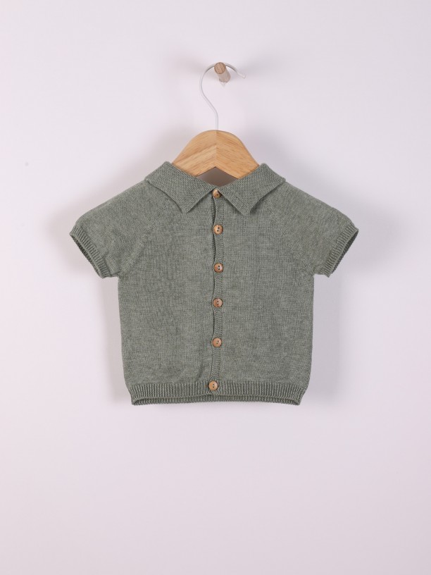 Camisola polo tricotada Camisola polo tricotada