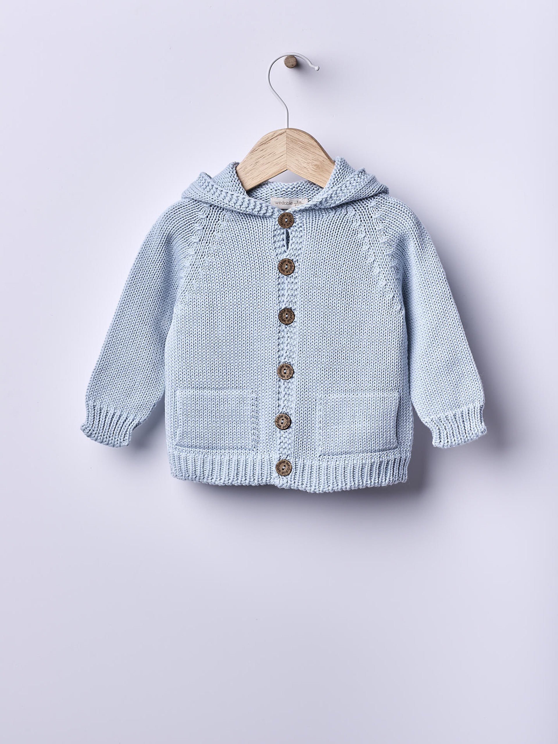 Hooded knit cardigan