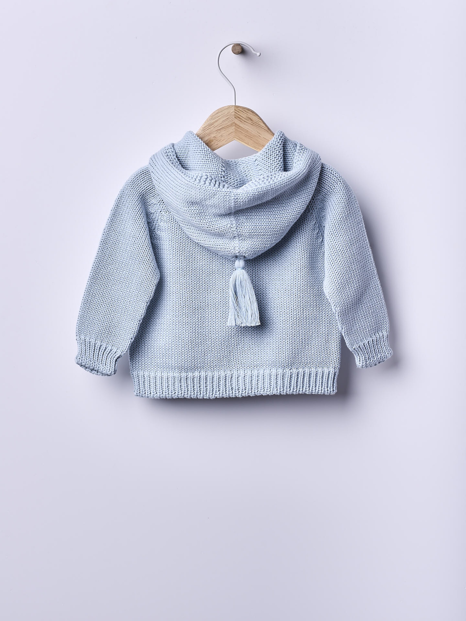 Hooded knit cardigan