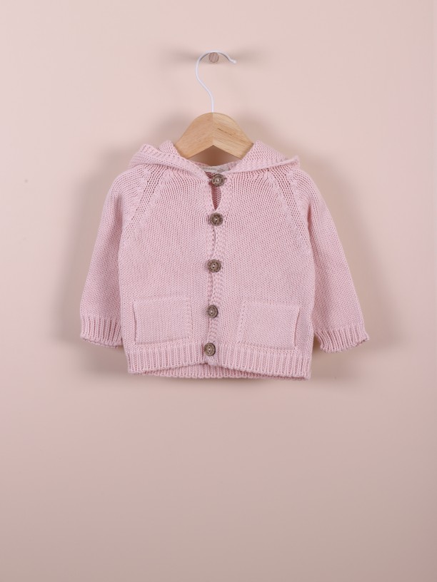 Hooded knit cardigan Hooded knit cardigan