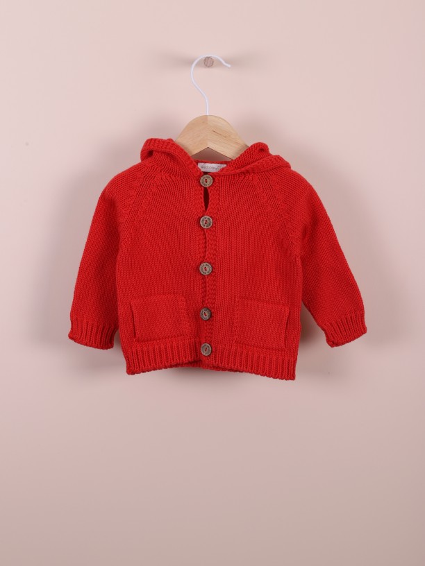 Hooded knit cardigan Hooded knit cardigan